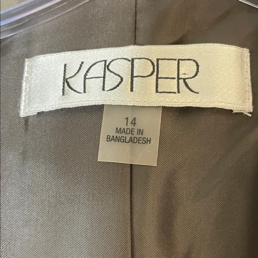 NWT. KASPER Chocolate Combo Classic Single Breast Zipper Cuff Blazer. 14 - Picture 4 of 14